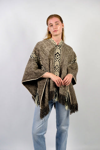 Vintage 90s Handmade Boho Poncho - S/M