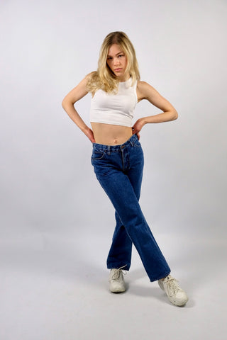 Vintage 70s Wrangler Mid Waist Cropped Bootcut Jeans - XS