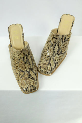 Vintage 90s/00s Andrea Conti Snake Look Leder Mules - 38