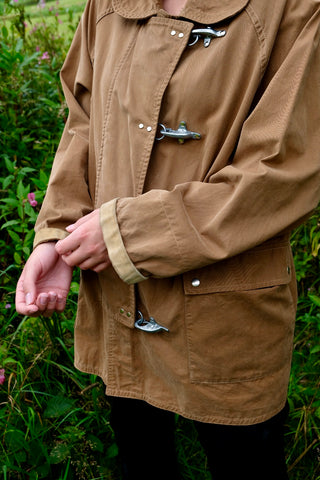 80s Fay EMA Designer Jacke, damals Workwear für die Feuerwehr, sehr hochwertige Qualität mit den für diese Jacke typischen Hakenverschlüssen, unisex tragbar (Herren L, Damen L bis XL) – ein sehr seltenes Fundstück und absolutes Highlight