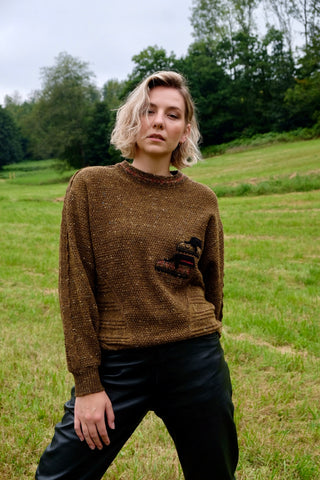 Vintage 80s Carlo Colucci Designer Wolle & Seide Pullover - L