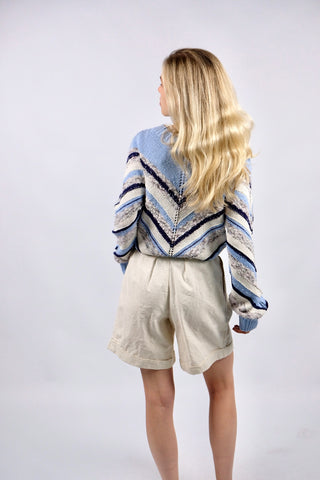 Vintage 80s/90s Handmade Streifen Strickmuster Pullover - S
