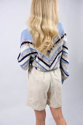 Vintage 80s/90s Handmade Streifen Strickmuster Pullover - S