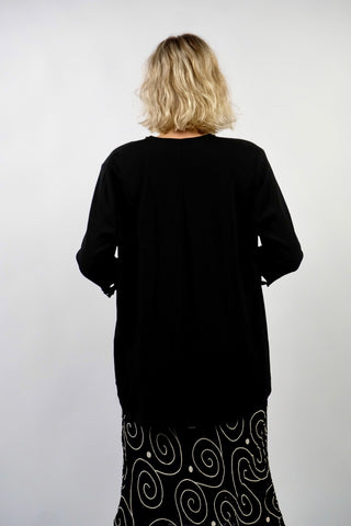 Vintage 90s Viskose Mix Cutout Stickerei Kimono - L