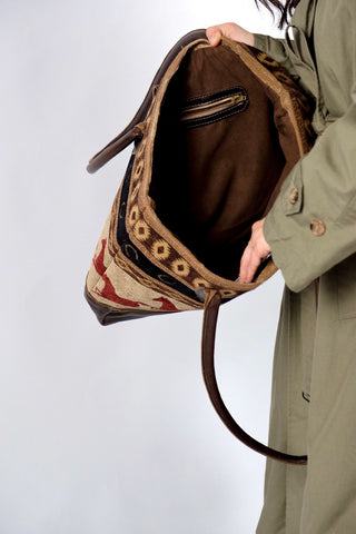 Vintage 90s/00s Rhonda Stark Pferde Western XL Shopper Tasche