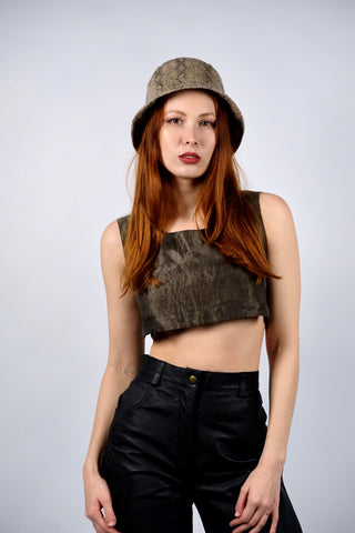 Y2k Bucket Hat / Fischerhut mit All-Over Schlangenmuster – Einheitsgröße (One Size), passt perfekt als Statement-Accessoire zu minimalistischen Looks – ein absolutes Highlight