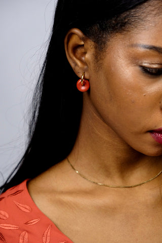 Natursteinohrringe mit Achat Anhänger.