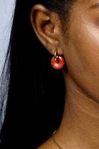 Natursteinohrringe mit Achat Anhänger.