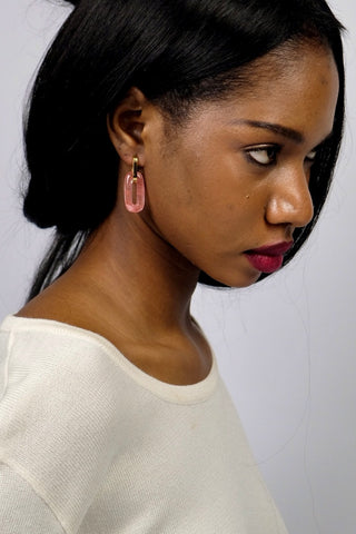 Natursteinohrringe mit Achat Anhänger.