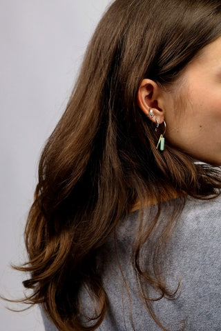 Natursteinohrringe mit Aventurin Anhänger.