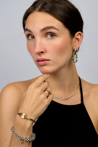 Natursteinohrringe mit Dalmatiner Jaspis Anhänger.