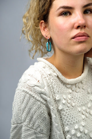 Natursteinohrringe mit Türkis Anhänger.