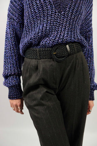 Vintage 90s Flechtgürtel Schwarz - M