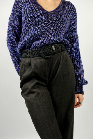 Vintage 90s Flechtgürtel Schwarz - M