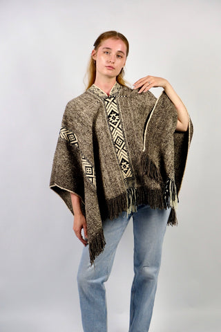 Vintage 90s Handmade Boho Poncho - S/M