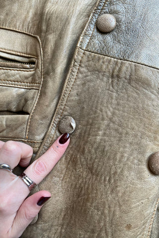 Graubraune 80s/90s Bomberjacke made in Italy aus echtem Leder mit toller Maserung – unisex tragbar: Herren S/M, für Damen empfehlen wir die Jacke einer M – ein absolutes Highlight