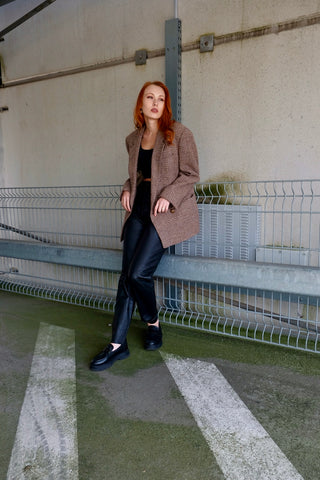 Vintage 80s/90s Tweed Wolle Mix Jackett Blazer - XL