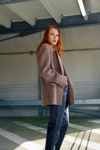 Vintage 80s/90s Tweed Wolle Mix Jackett Blazer - XL