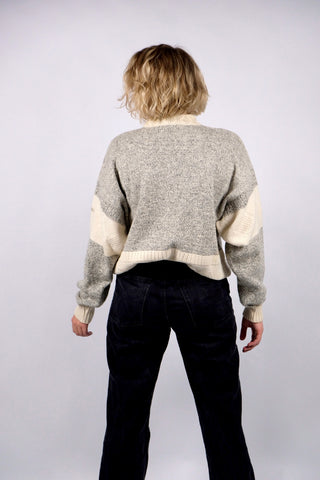 Vintage 80s/90s Wolle & Seide Mix Camping Motiv Pullover - L