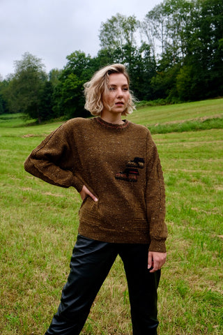 Vintage 80s Carlo Colucci Designer Wolle & Seide Pullover - L