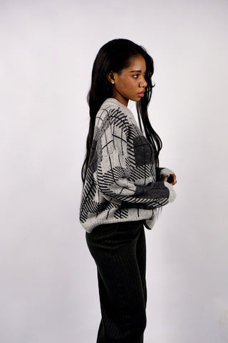 Preloved Karo Pullover - M