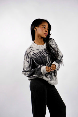 Preloved Karo Pullover - M