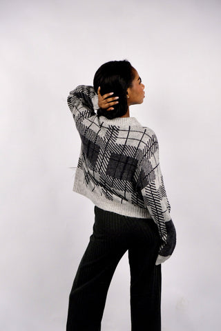 Preloved Karo Pullover - M