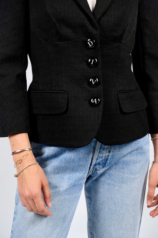 Vintage 90s Moschino Designer Baumwollblazer - XS/S