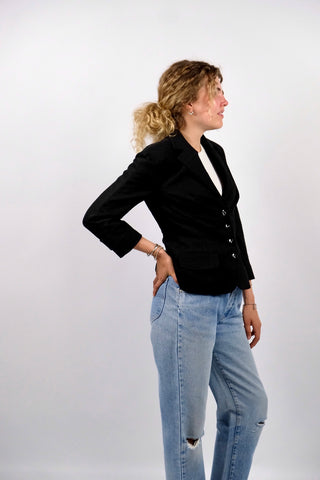 Vintage 90s Moschino Designer Baumwollblazer - XS/S
