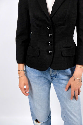 Vintage 90s Moschino Designer Baumwollblazer - XS/S