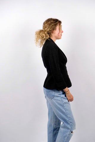 Vintage 90s Moschino Designer Baumwollblazer - XS/S