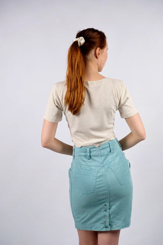 Vintage 90s Rohseide Crop T-Shirt Beige - S