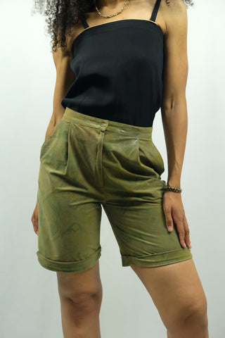 Vintage 80s High Waist Boho Muster Shorts - L