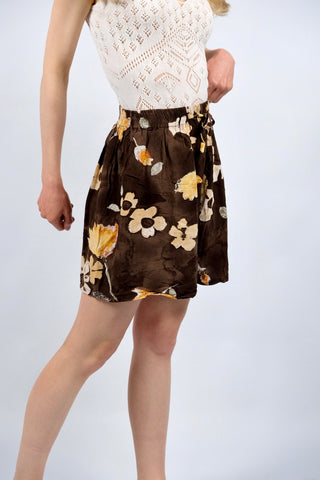 Vintage 80s/90s High Waist Floral Crazy Pattern Viskose Shorts - XS/S