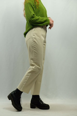 Beige 90s/00s MAC Jeans mit normaler Bundhöhe, geradem Bein und Stretch-Anteil: daher tragbar von einer M bis L, bitte Maße beachten
