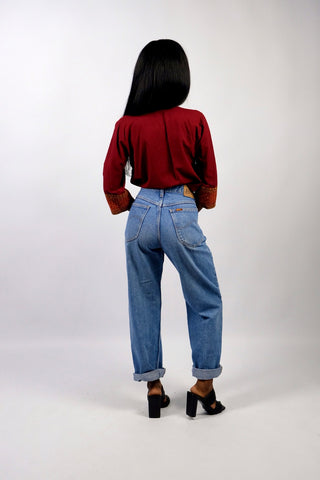 Vintage 80s/90s Rifle Mid Waist Straight Leg Jeans Mittelblau - S/M