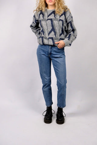 Vintage 90s Lee High Waist Slim Fit Stretch Jeans Mittelblau - XS