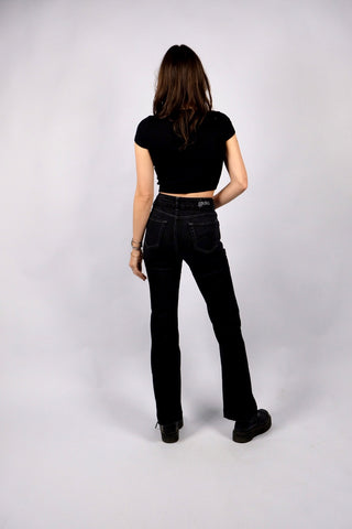 00s Low Waist Jeans mit Schlag von Angels in Anthrazit mit Stretch – entspricht ca. einer heutigen XS (bitte Maße beachten) – ein absolutes Highlight