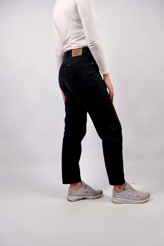 Vintage 90s Mid Waist Straight Leg Jeans Schwarz - M/L