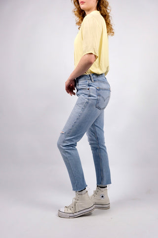 Vintage 1997 Levi's 513 Slim Straight Crop Jeans Hellblau - S/M