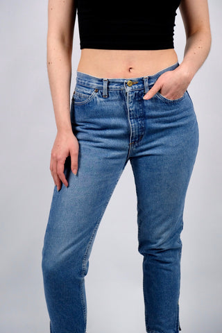 Vintage 90s Rifle Mid Waist Slim Fit Jeans Mittelblau - S