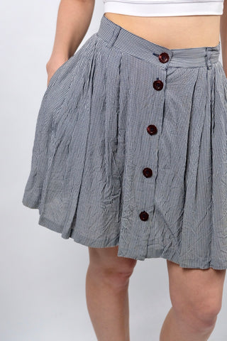 Vintage 80s/90s High Waist Karo Print Viskose Mix Rock - S