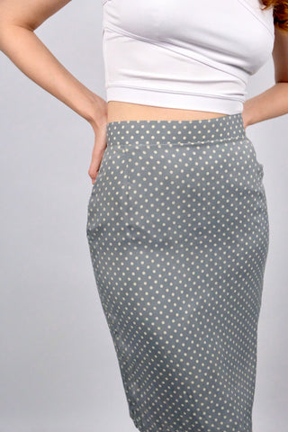Vintage 80s/90s High Waist Polka Dots Cupro Rock - XS