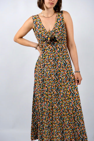 Vintage 90s Blümchen Print Maxikleid - S
