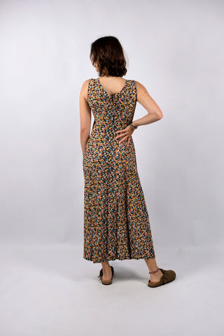 Vintage 90s Blümchen Print Maxikleid - S