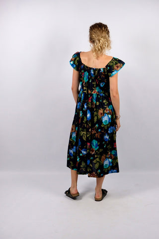 Vintage 80s/90s Kenzo Designer Blumen Baumwollkleid - XS bis M