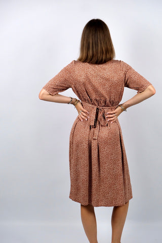 Vintage 90s Blümchen Print Kleid Rost - S/M