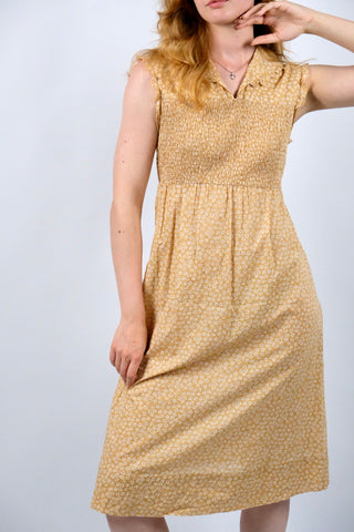 Vintage 90s Blümchen Print Baumwollkleid - S/M