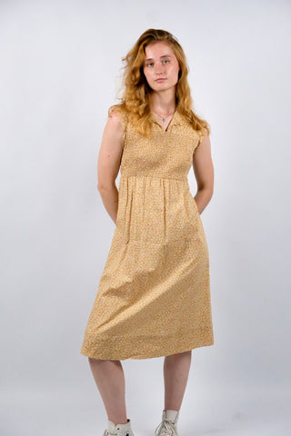 Vintage 90s Blümchen Print Baumwollkleid - S/M