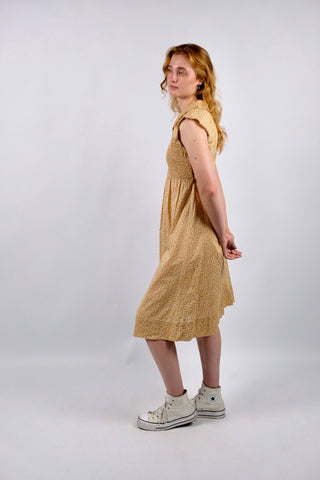 Vintage 90s Blümchen Print Baumwollkleid - S/M